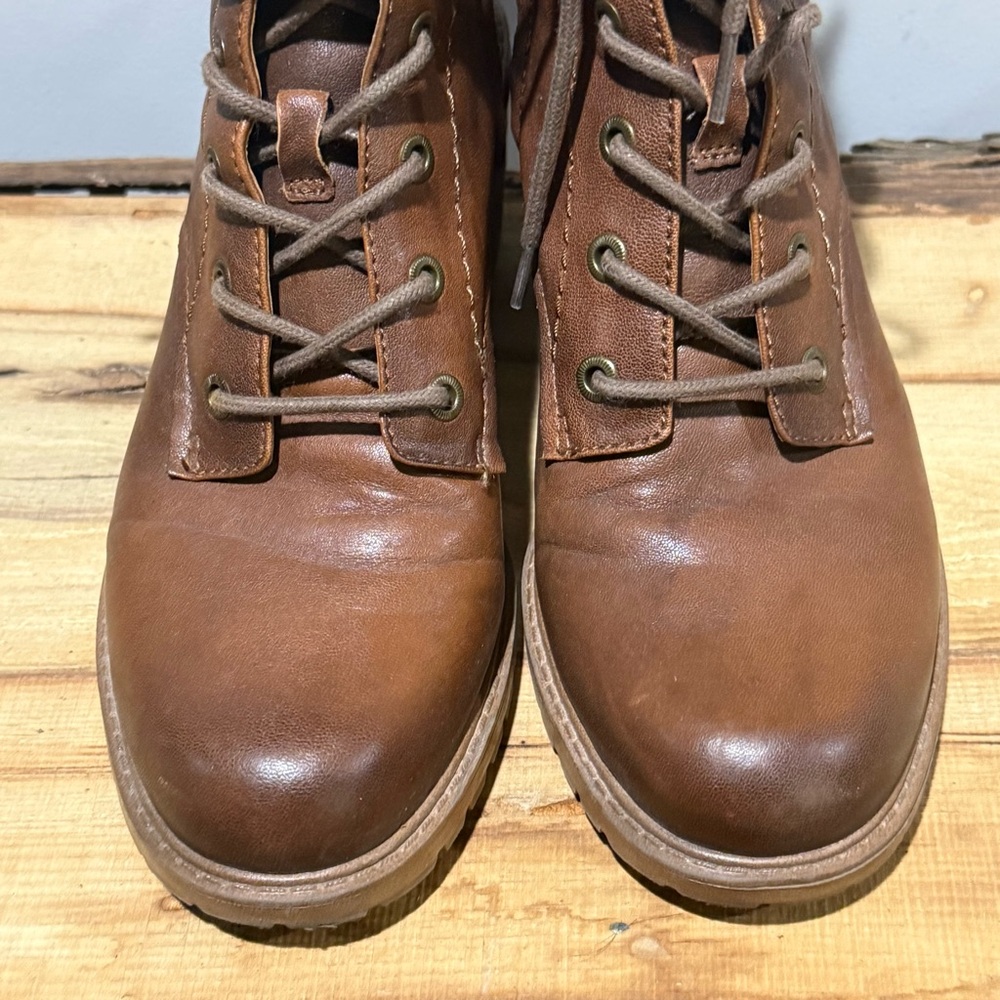 ZODIAC Gemma Leather Size Zip Lace Up Combat Riding Boot 8.5 B17B - Picture 6 of 11